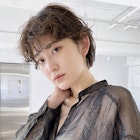 ラフなマッシュパーマ_ホワイトグレージュネビージュ_69029