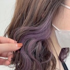 パープルインナーカラー×アッシュグレージュ