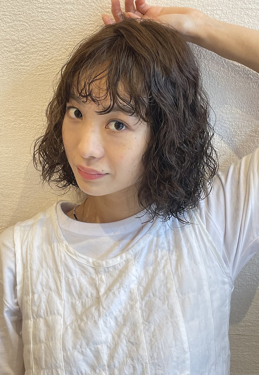 パーマくるくるパーマウェーブ強めパーマボブヘアロブ