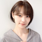 大人可愛い20代30代40代小顔ワンサイドショートボブ丸み前下がり