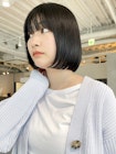 【CAF 照下　黒髪ブルーブラックボブ】