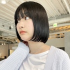 【CAF 照下 黒髪ブルーブラックボブ】
