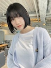 【CAF 照下　黒髪ブルーブラックボブ】