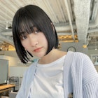 【CAF 照下 黒髪ブルーブラックボブ】