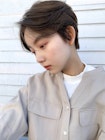 大人可愛い　かき上げ　ハンサムショート