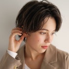 地毛風カーキグレージュ × ハンサムショート