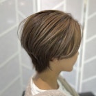 大人かわいい小顔ショートボブ30代40代50代グレーベージュ