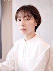 耳かけ/小顔/艶カラー/ナチュラル/ショートボブ/馬車道
