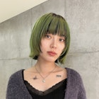 マッシュボブウルフ×グリーンカラー