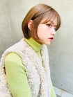 小顔耳掛けボブ×オリーブベージュ 
