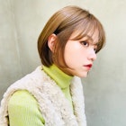 小顔耳掛けボブ×オリーブベージュ