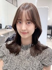 顔まわりが可愛い韓国風ヘア マロンベージュ