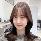 顔まわりが可愛い韓国風ヘア マロンベージュ