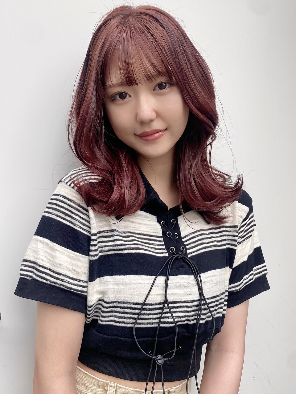 顔まわりふわっと可愛い。鎖骨ミディアム