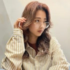 セミロングウェーブ×ピンクアッシュ