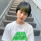 インナーカラー/グリーン/ライムグリーン/フェイスフレーミング