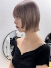 ハイトーンカラー/タッセルカラー/ミニボブ/透明感ボブ/ベージュ