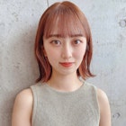 外ハネボブセクションカラーオレンジベージュ