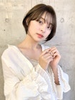 大人かわいい/マッシュショート/ボブ/シースルー/ペールベージュ