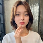 センターパート 大人くびれボブ