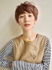 マッシュショート×オレンジベージュ