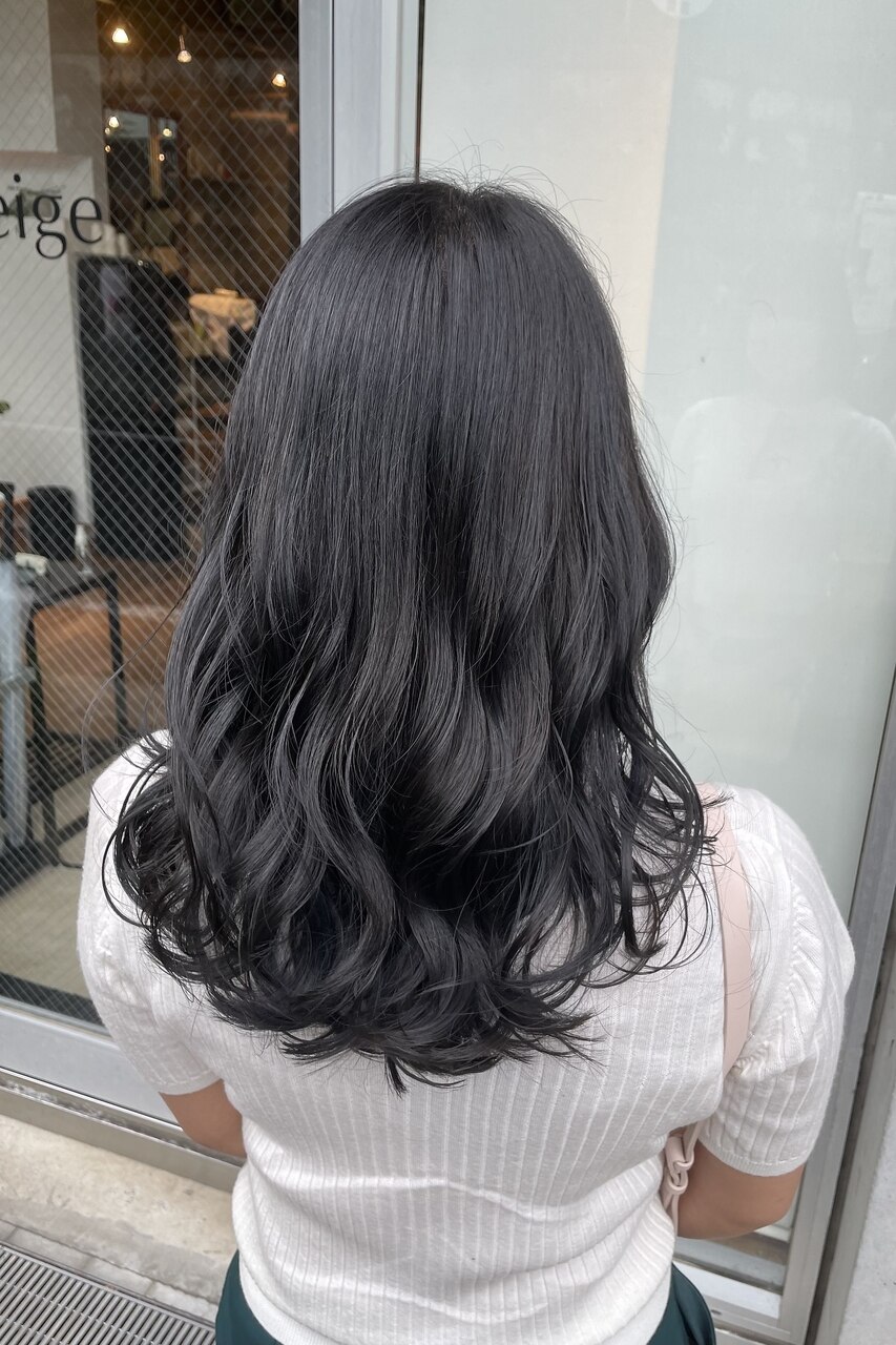 艶髪ダークアッシュ×ふんわりカール