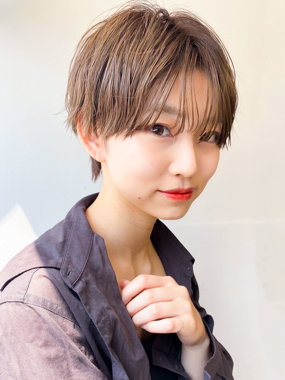 30代40代50代ハンサムショート/くびれヘア/長め前髪/渋谷