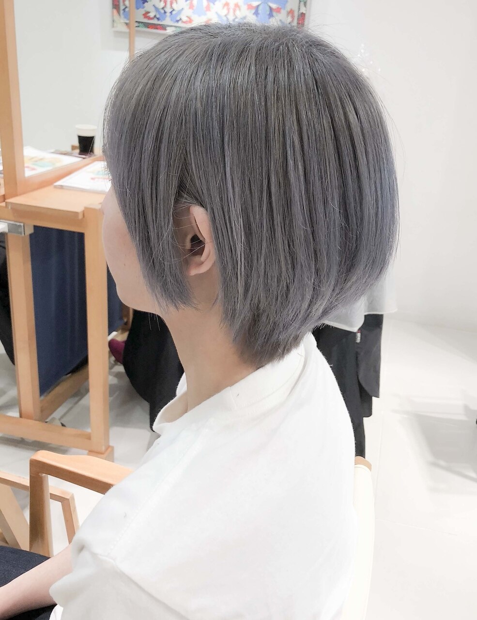 前髪カット＊イメチェンショートボブ＊カーキグレージュ