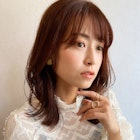 シースルーバング×くびれヘア×ミディアムヘア 20代30代40