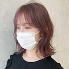 ピンクラベンダーくびれボブ_グレージュカラー_ba401741