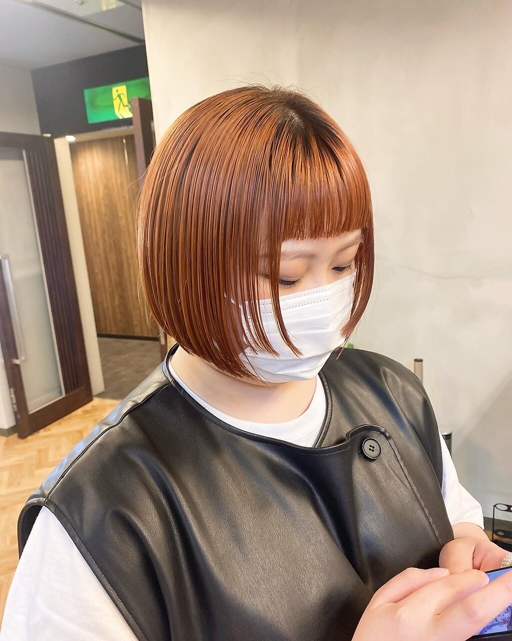 ぷつっとミニボブにorange beige