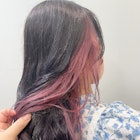 ダークラベンダー コーラルピンク インナーカラー