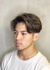 七三リバースナチュラルツーブロックパーマショートF