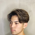 七三リバースナチュラルツーブロックパーマショートF