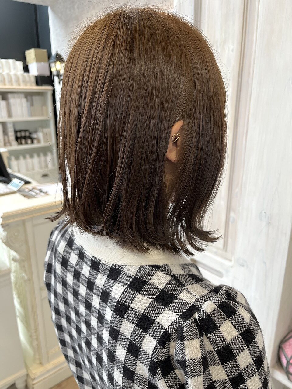 福山美容室caary大人気イルミナカラー　ミルクティーベージュ