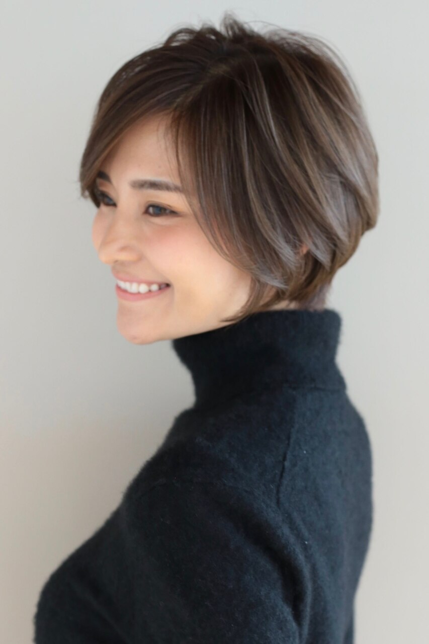 【小鳥居】シルキーベージュ大人可愛いボブショート前上がりボブ