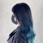 ターコイズブルー_グレージュカラーボブウルフ_ba419941