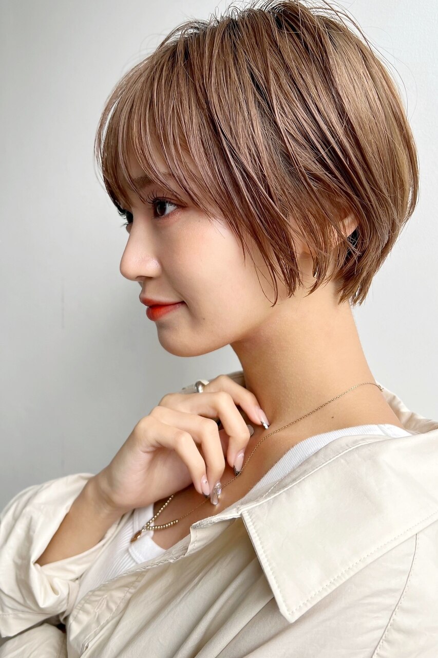 丸みシルエットショートボブ　n11.16