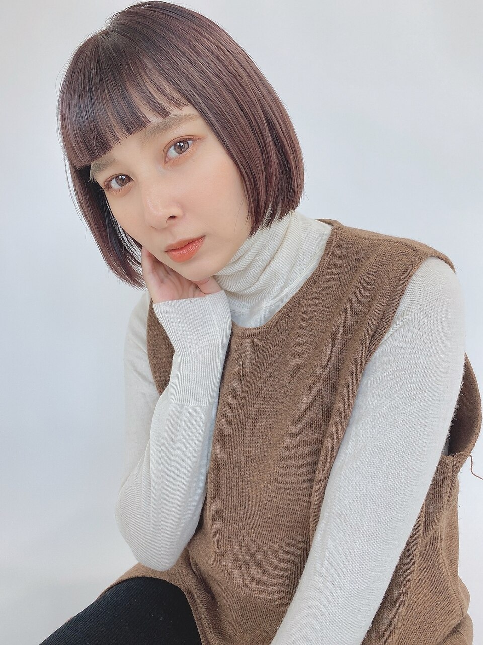 大人艶カラー/アゴラインミニボブ