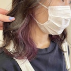 インナーカラー/ピンクラベンダーカラー/ミディアムボブ