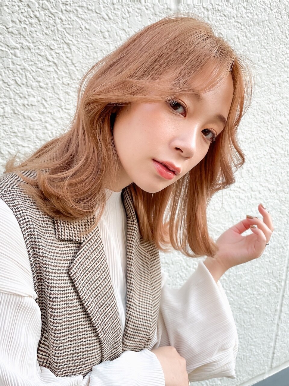 王道モテヘア♪ミルクティーベージュ×韓国風くびれヘア