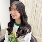 *ラベンダーピンク濃いめ 小顔バング フェイスレイヤー 天王寺