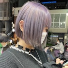 色落ちシルバー/寒色薄紫カラー/ハイトーンミニボブ【青柳みゆ】