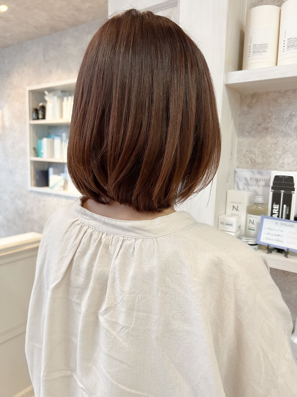 福山市美容室Caary人気 冬カラーナチュラルブラウンストレート