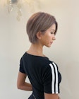 韓国風ヘアーがお好きな方に大人気♪ラベンダーハイライトカラー