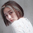 インナーカラー ライムグリーン フェスフレイミングボブ