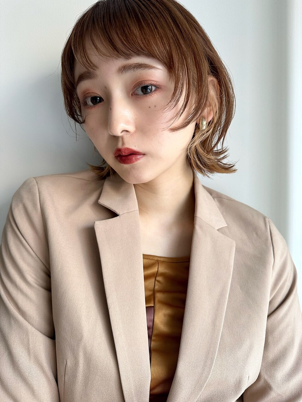 ウルフボブ　インナーカラー　姫カット