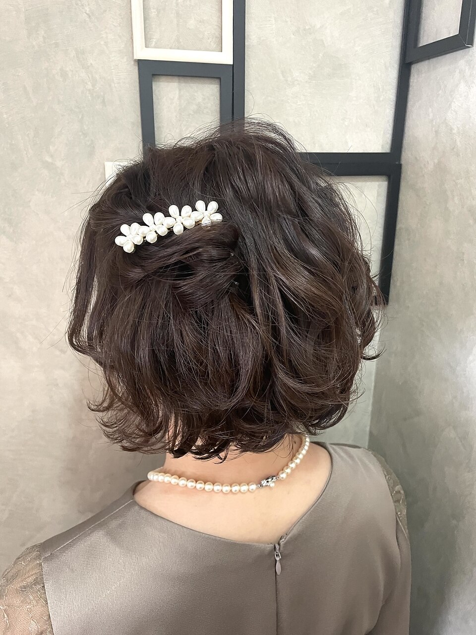 ショート ボブ 波巻き 編み込み【アレンジ ヘアセット 立川】