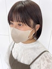 ぱっつん前髪顔まわりカット_グレージュカラーボブ_ba405011