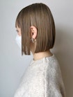 ミルクティーベージュ_グレージュカラーボブウルフ_ba375093